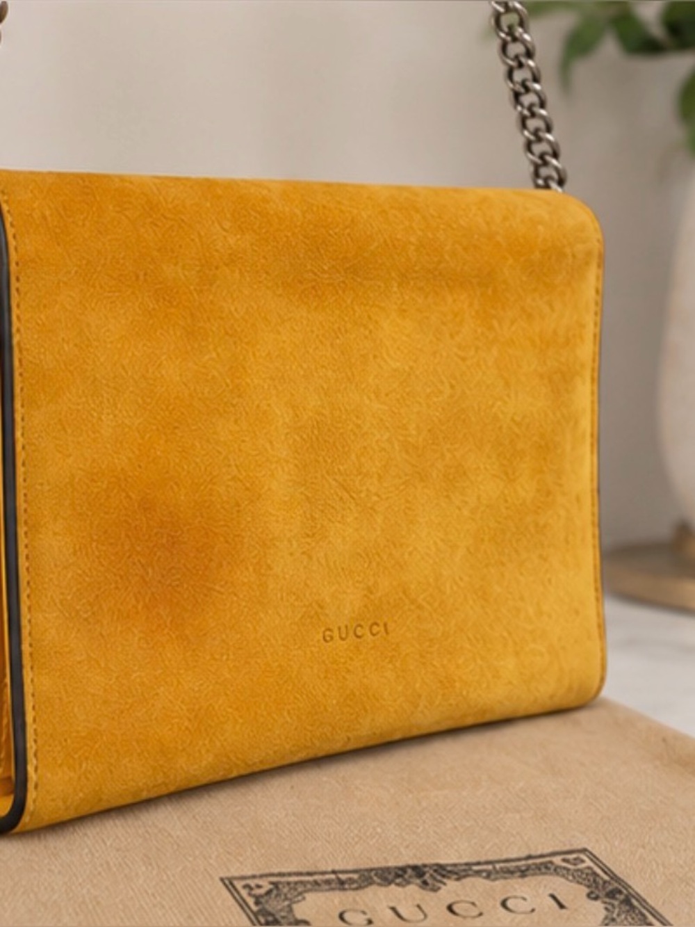 Gucci Dionysus Suede Wallet On Chain WOC in Rare Mustard Yellow COA INCLUDED 💛 - Picture 7 of 10